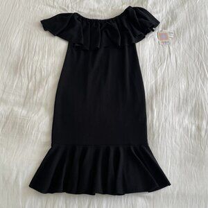 NWT LulaRoe Black Off-Shoulder Dress (sz M)